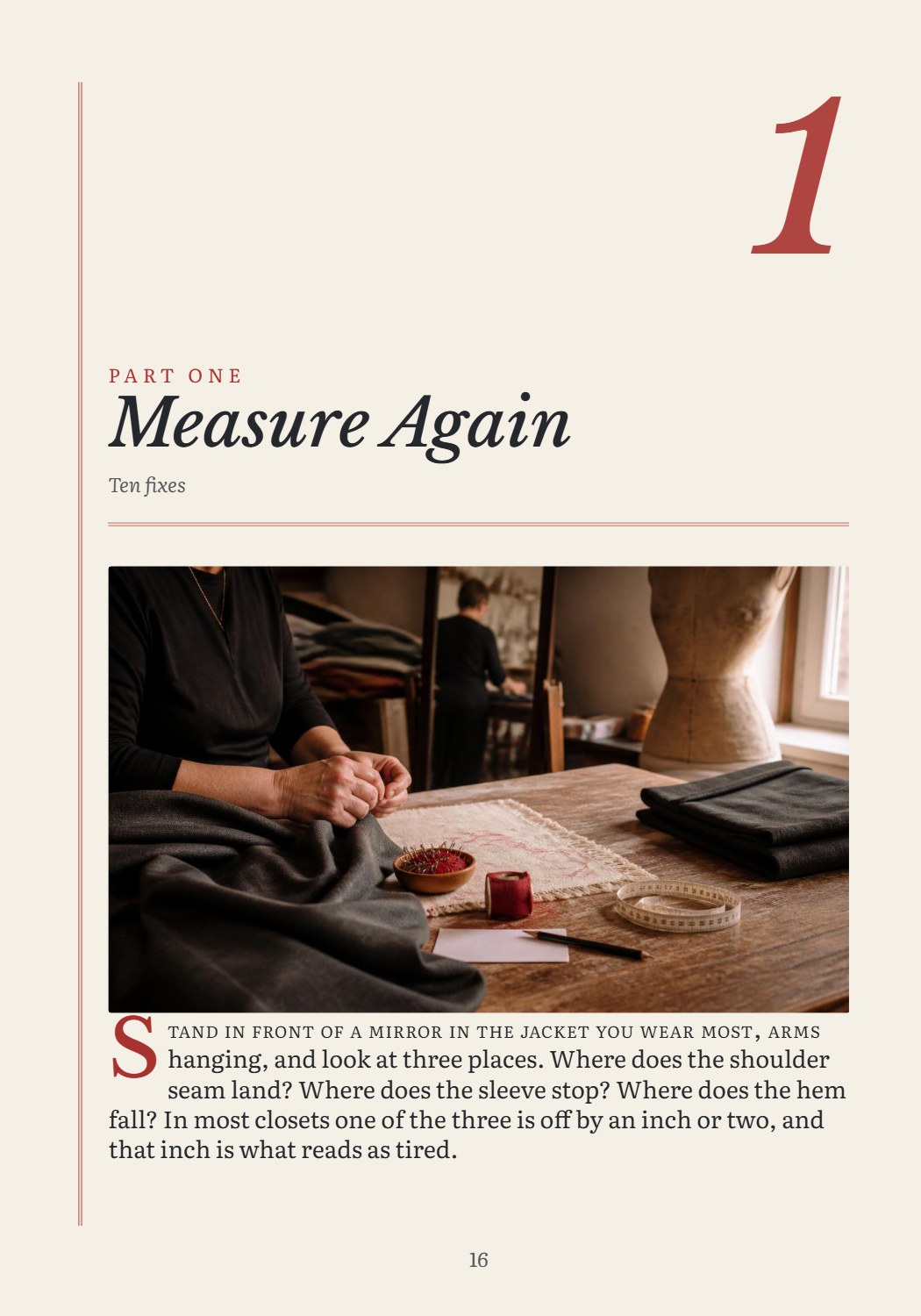 Book page 16: Ten parts, by the garment in your hand.