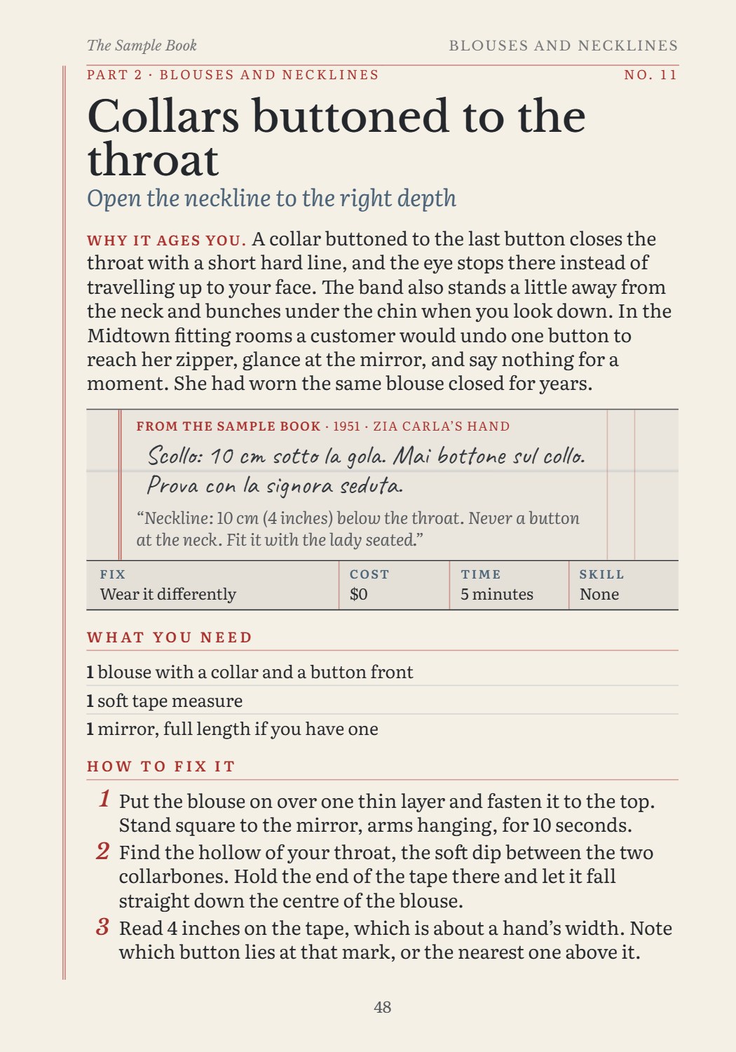 Book page 48: Every fix on one clear page.