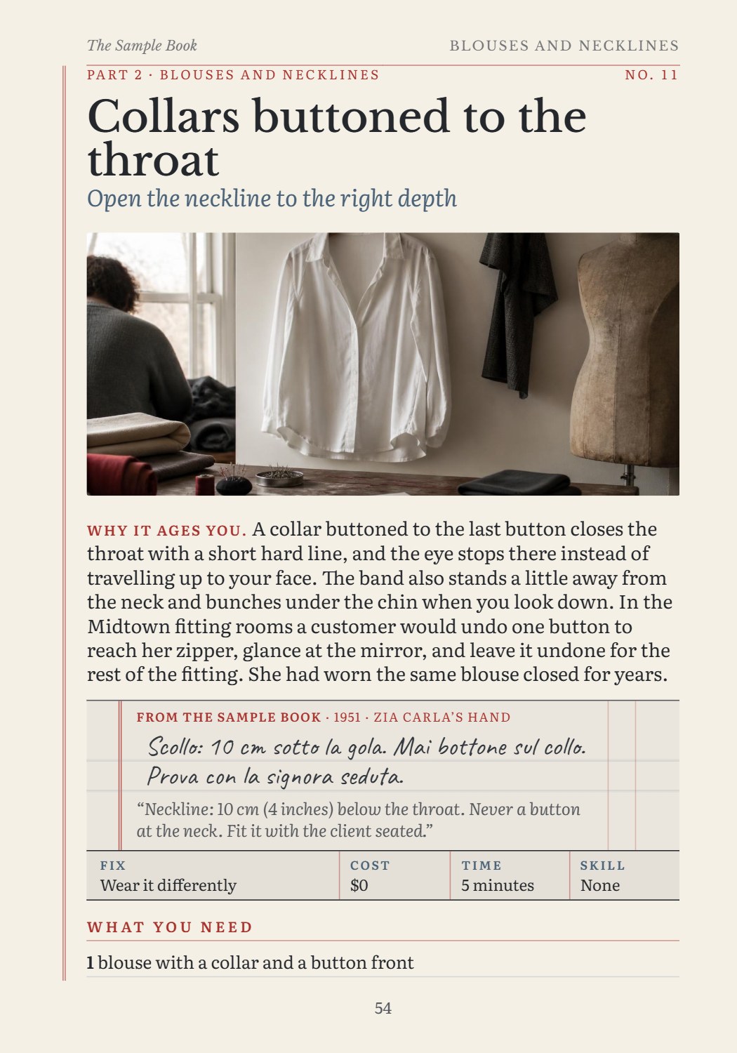 Book page 54: Every fix on one clear page.